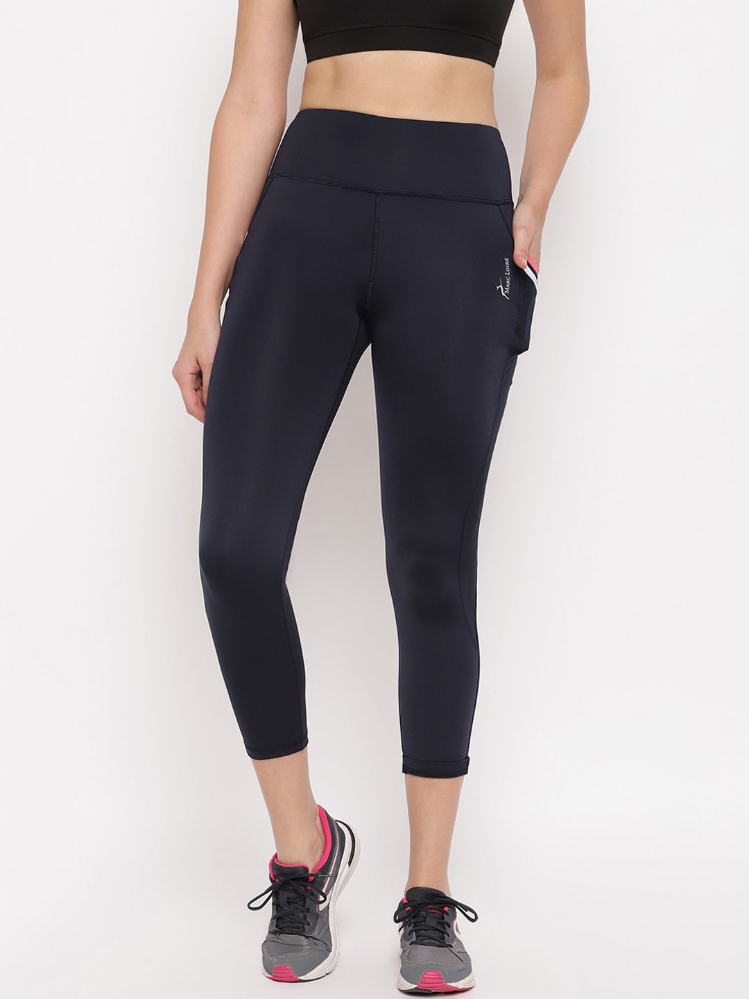 Marc Loire Women Navy Blue Solid Slim-Fit Tights