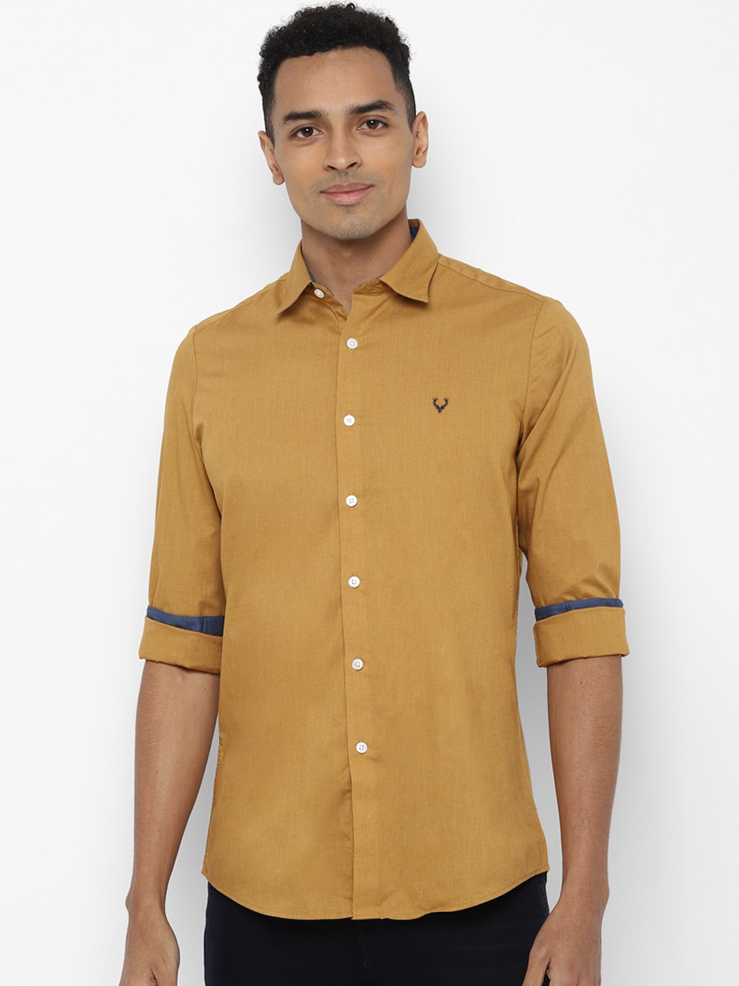 

Allen Solly Men Yellow Slim Fit Solid Casual Shirt