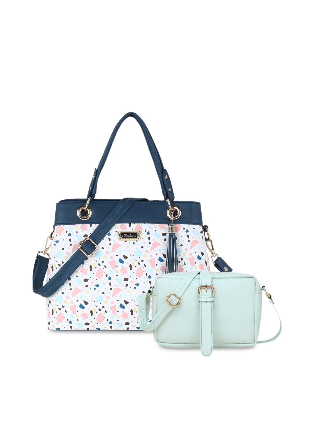 

WOMEN MARKS Blue & White Printed Shoulder Bag