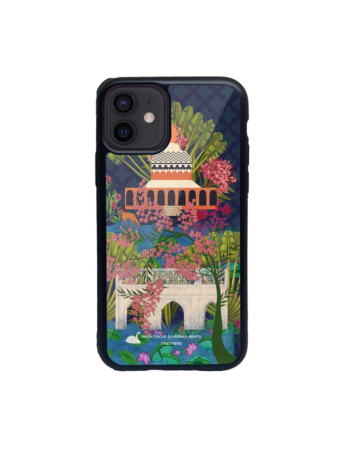 

macmerise Blue & Pink Blossoms Glass iPhone 12 Phone Case