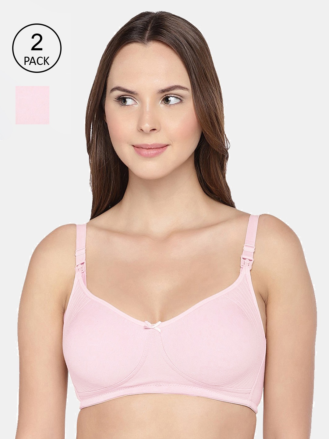 

Inner Sense Pink Solid Non-Wired Non Padded Maternity Bra IMB005B_5B