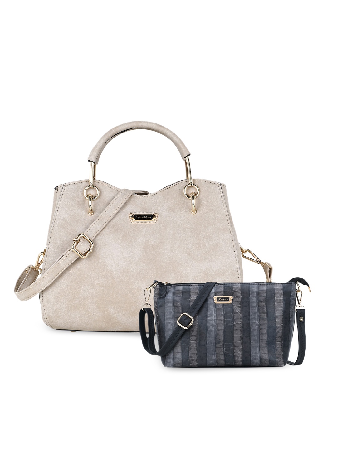 

WOMEN MARKS Cream-Coloured Textured Handheld Bag Combo