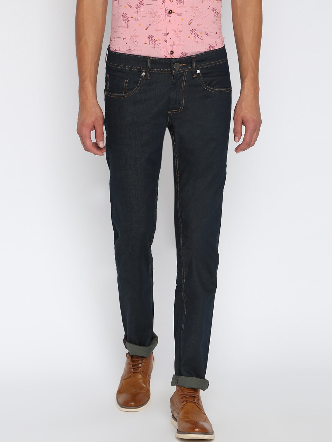 

Basics Men Navy Blue Skinny Fit Low-Rise Clean Look Stretchable Jeans