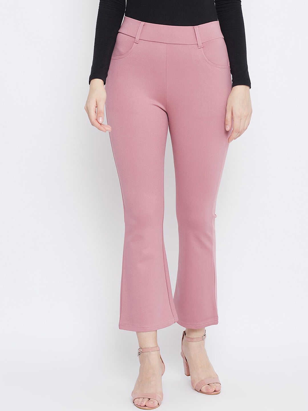 

Clora Creation Women Pink Solid Bootcut Treggings