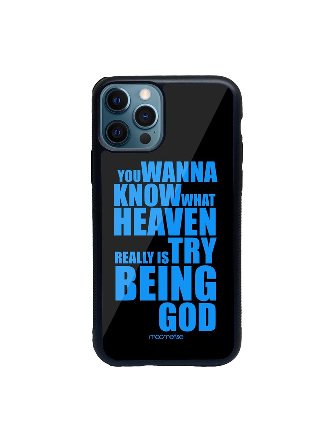 

Macmerise Black & Blue Try Being God Glass iPhone 12 Pro Phone Case