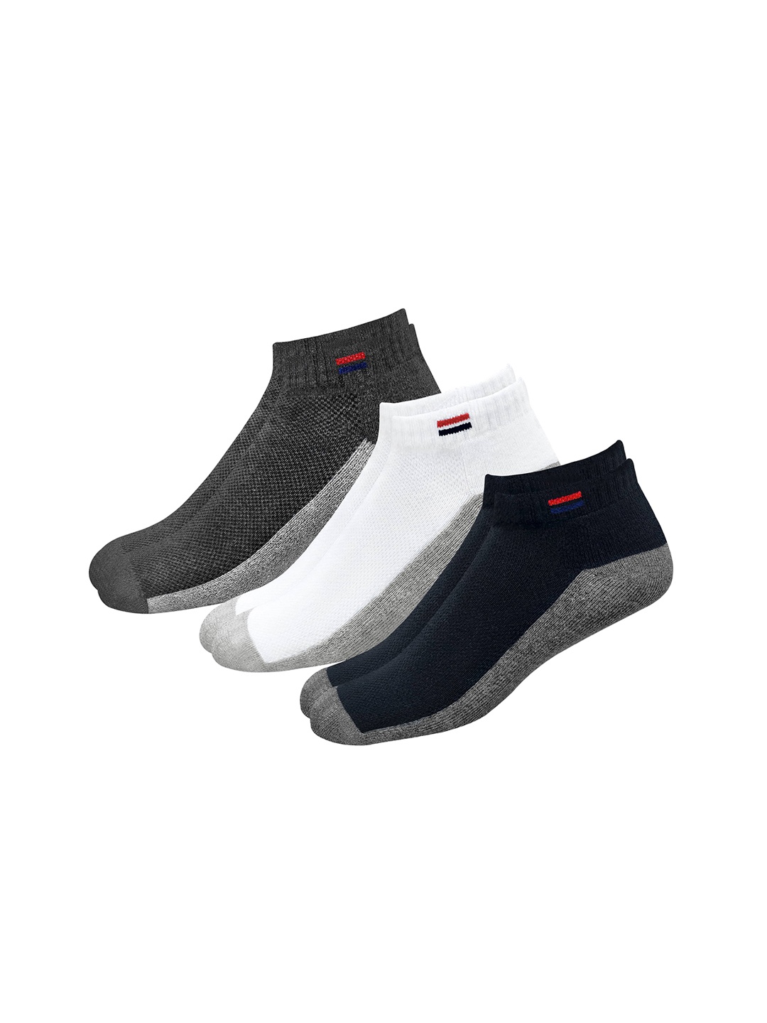 NAVYSPORT Men Pack of 3 Multicoloured Patterned Ankle-Length Socks, Multi