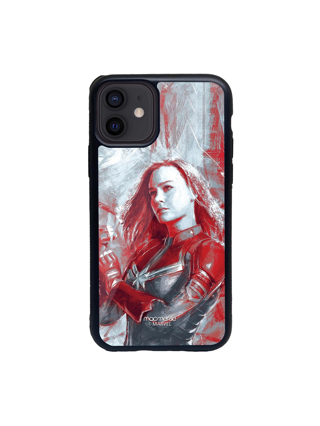 

macmerise Red & White Charcoal Art Capt Marvel Printed iPhone 12 Back Case