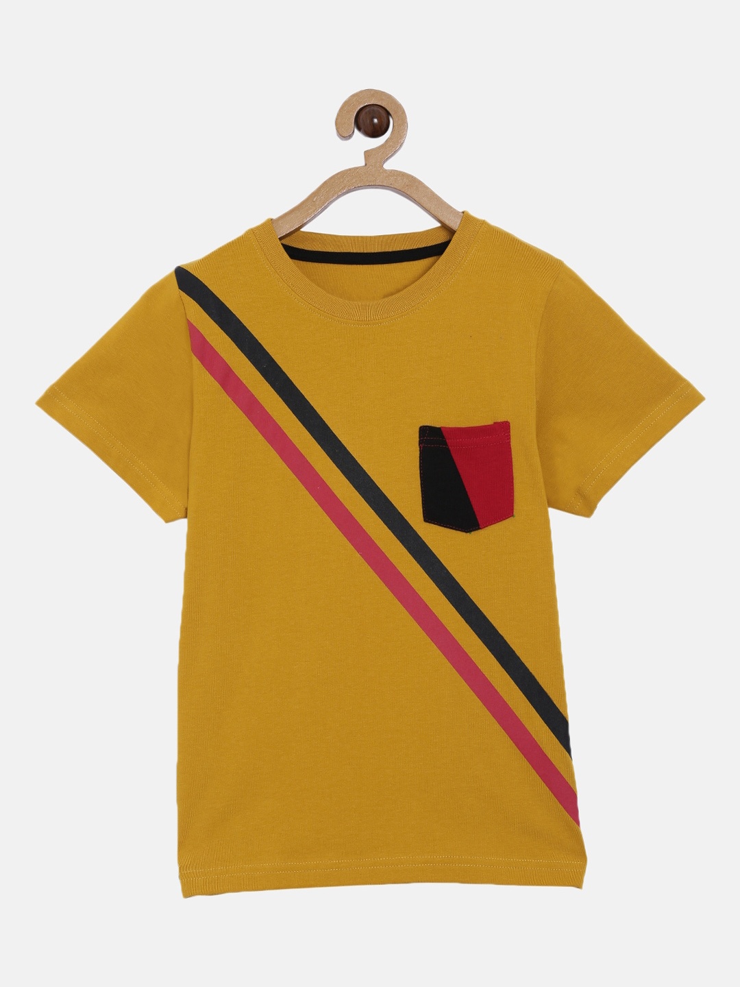 

3PIN Boys Mustard Solid Round Neck T-shirt