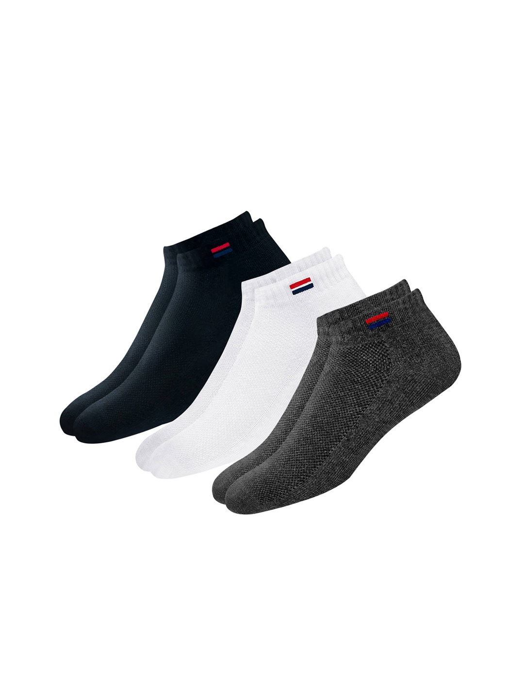 

NAVYSPORT Men Pack of 3 Assorted Patterned Ankle-Length Socks