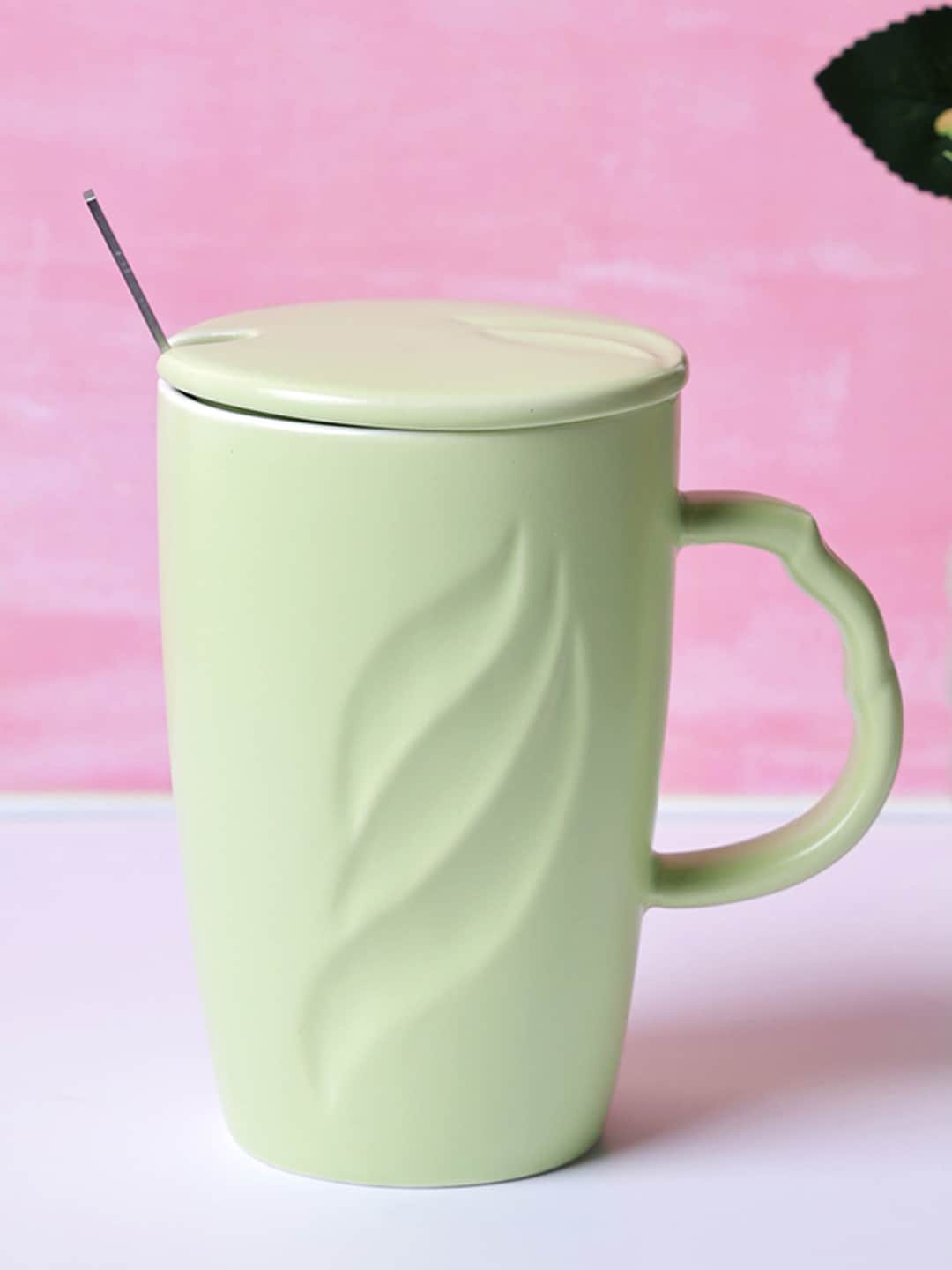 

A Vintage Affair- Home Decor Green Textured Ceramic Mugs Set