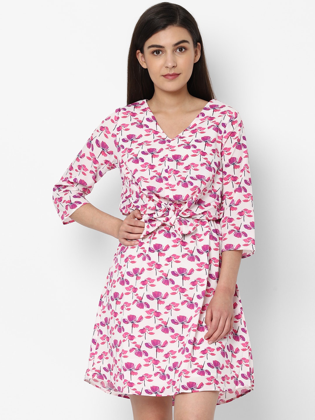 

Allen Solly Woman Women White Printed Fit and Flare Dress