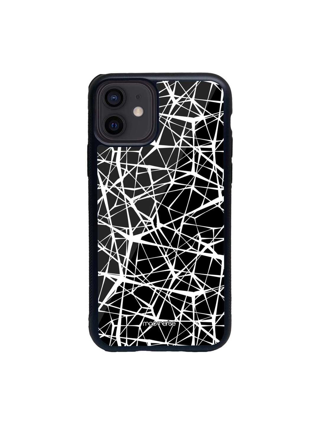 

macmerise Black & White Grunge Web Printed iPhone 12 Back Case