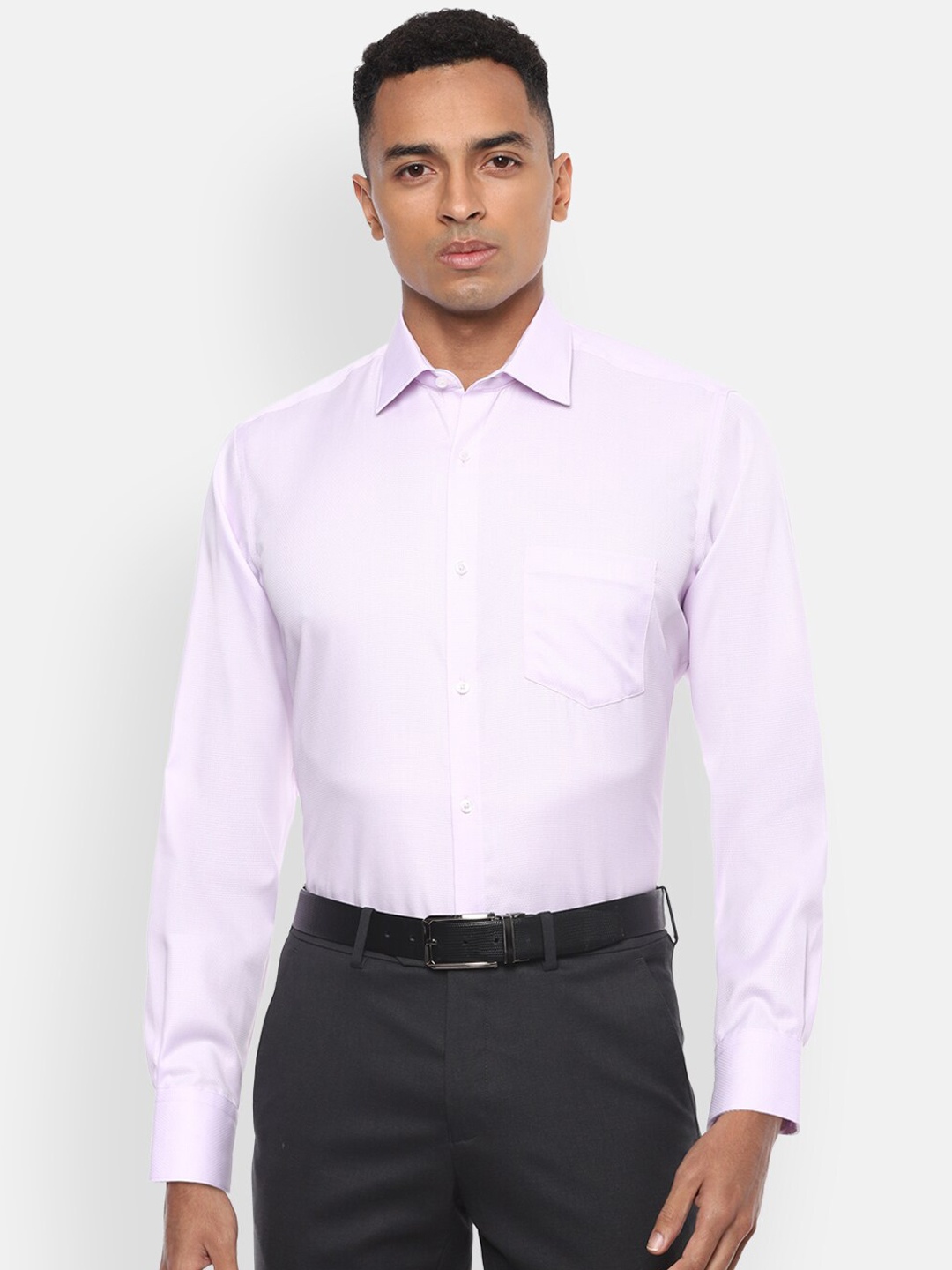 

Van Heusen Men Purple Regular Fit Self Design Formal Shirt