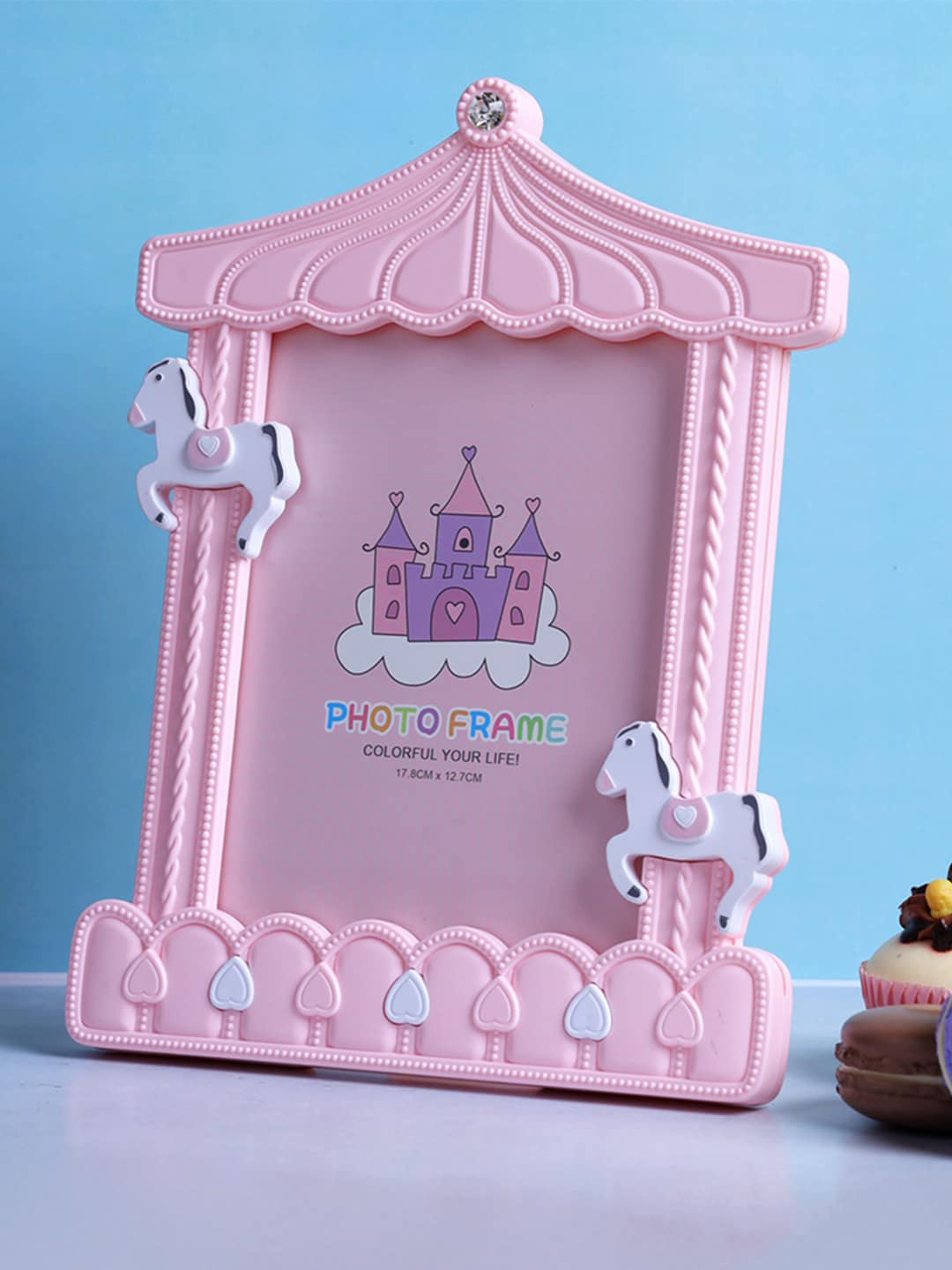 

A Vintage Affair- Home Decor Pink Horse Carousel Table-Top Photo Frame