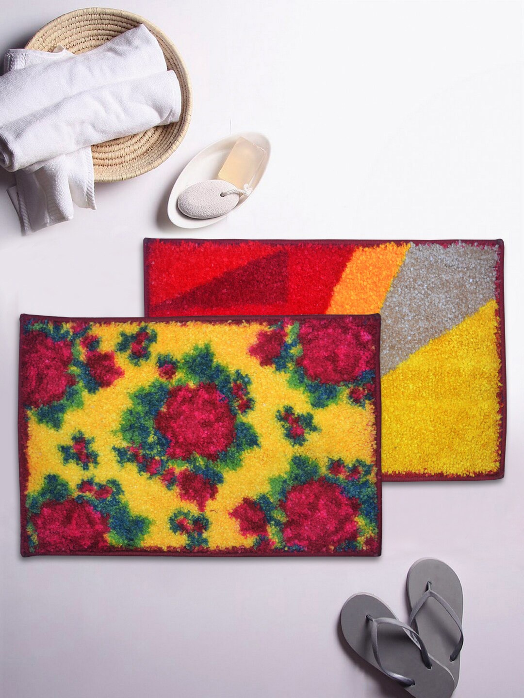 

BIANCA Soft-Cotton Bath Mat With Rubber Back -2pc Small (super dry), Blue