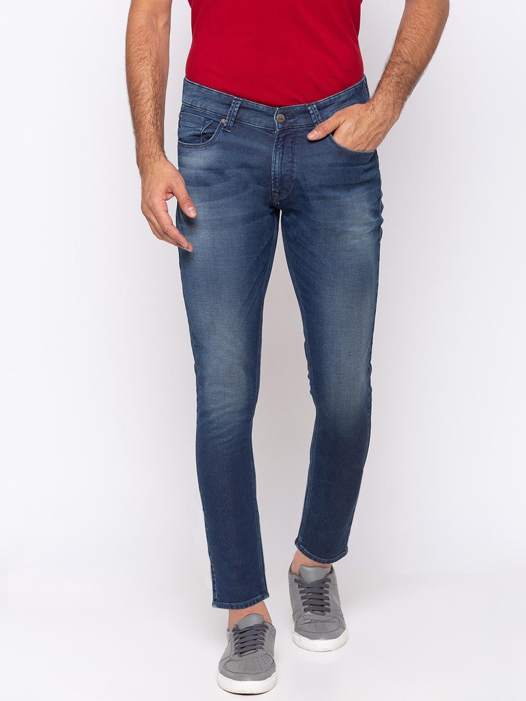 

SPYKAR Men Navy Blue Slim Fit Mid-Rise Clean Look Jeans