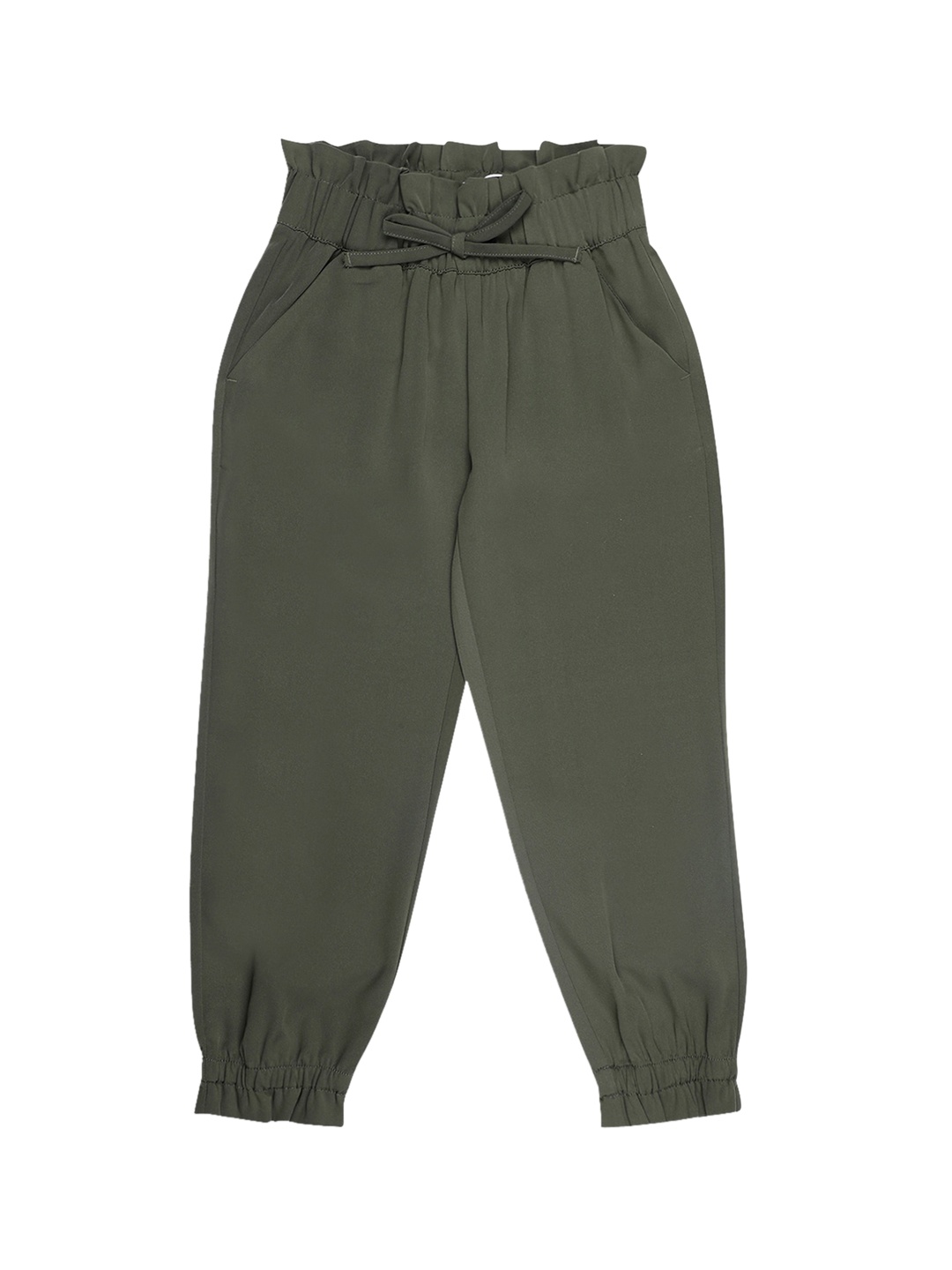 

Mode by Red Tape Girls Olive Green Regular Fit Solid Joggers