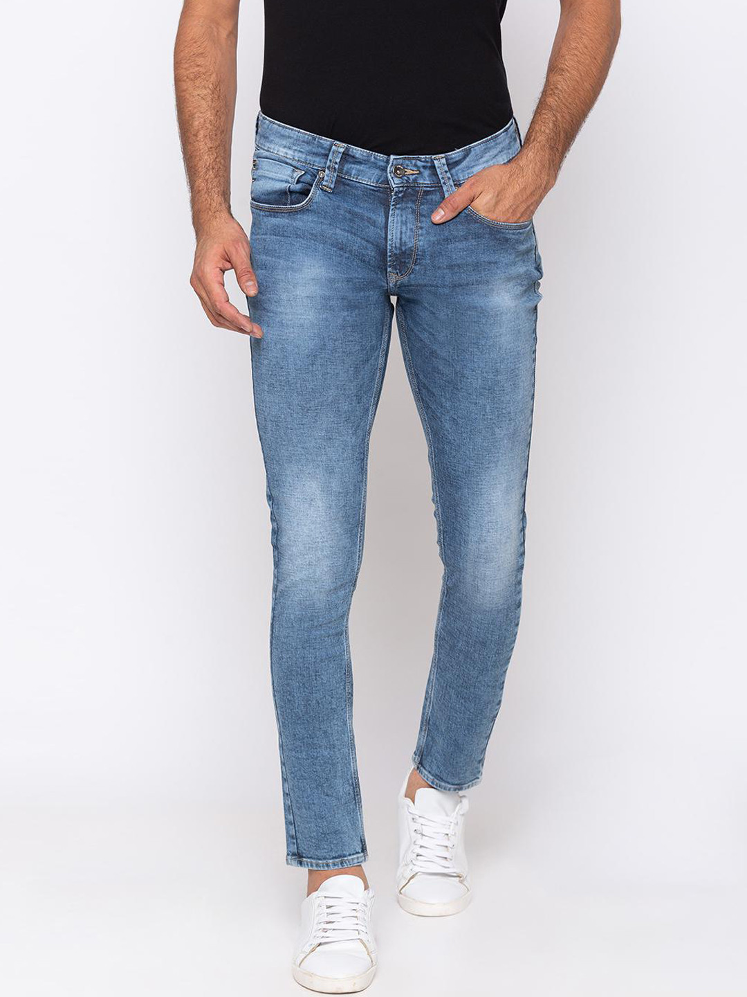 

SPYKAR Men Blue Super Skinny Fit Low-Rise Clean Look Jeans