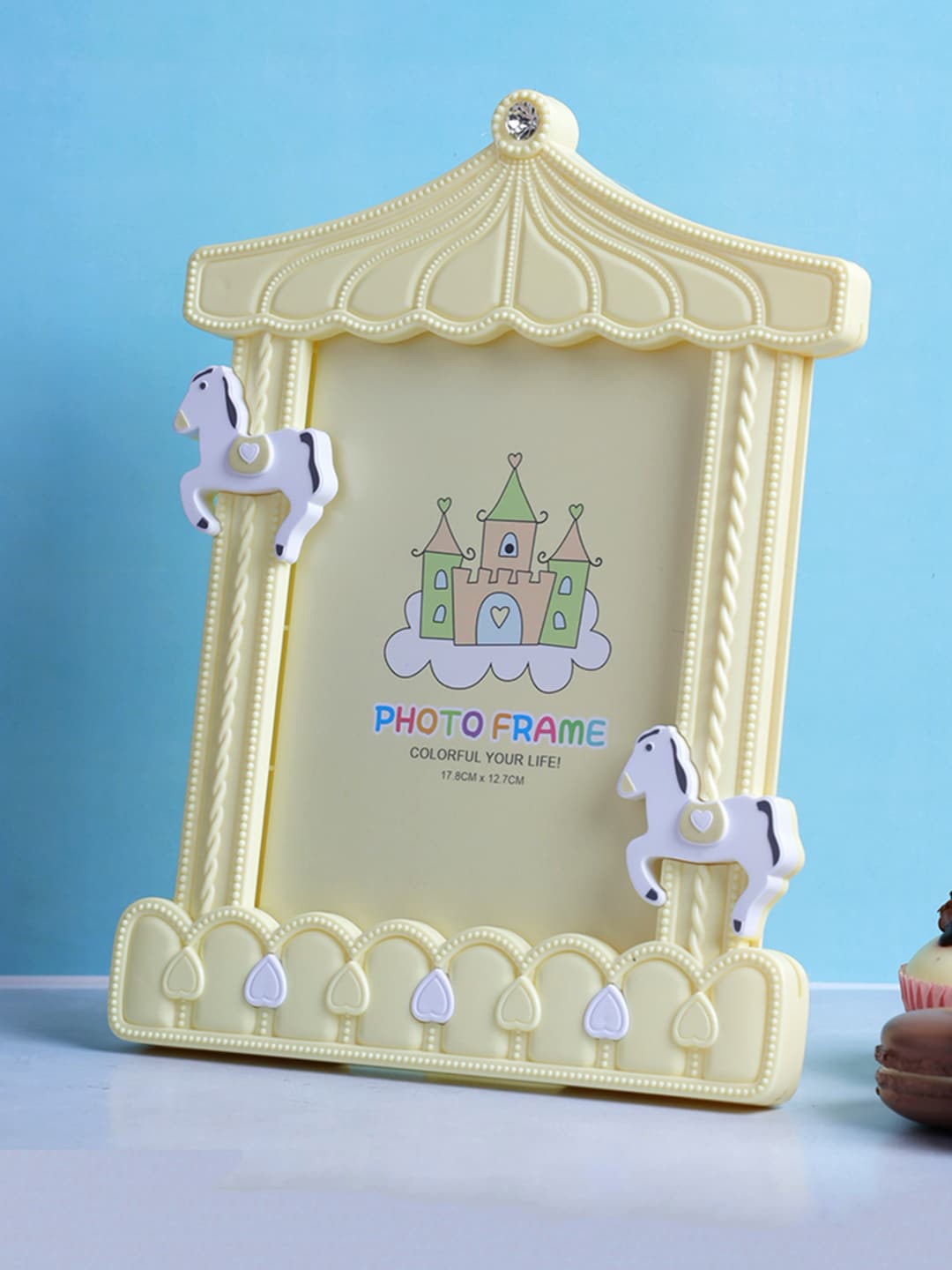 

A Vintage Affair- Home Decor Yellow Horse Carousel Table-Top Photo Frame