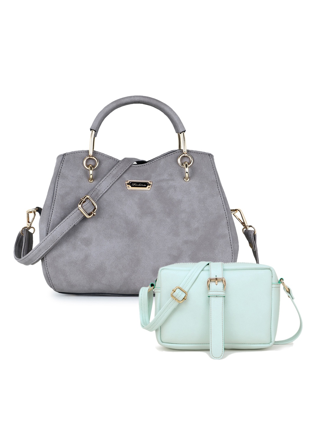 

WOMEN MARKS Grey Solid Handheld Bag