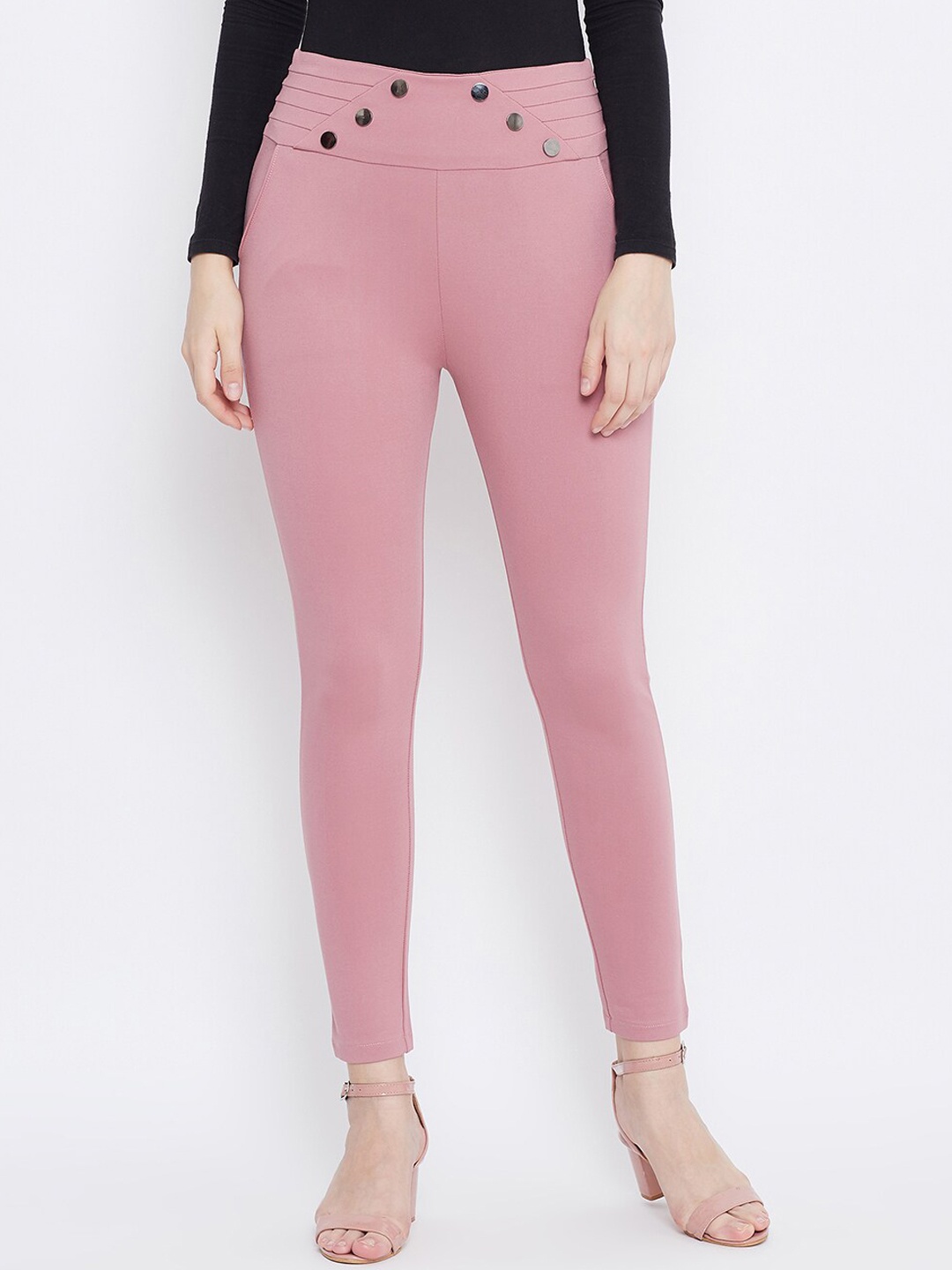 

Clora Creation Women Pink Solid Treggings