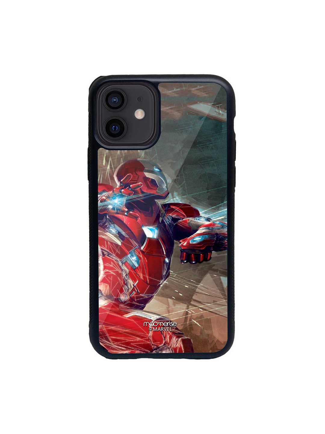 

macmerise Red & Brown Ironman Attack Glass iPhone 12 Phone Case