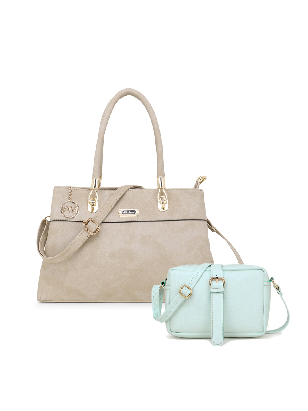 

WOMEN MARKS Combo of 2 Handbags, Cream