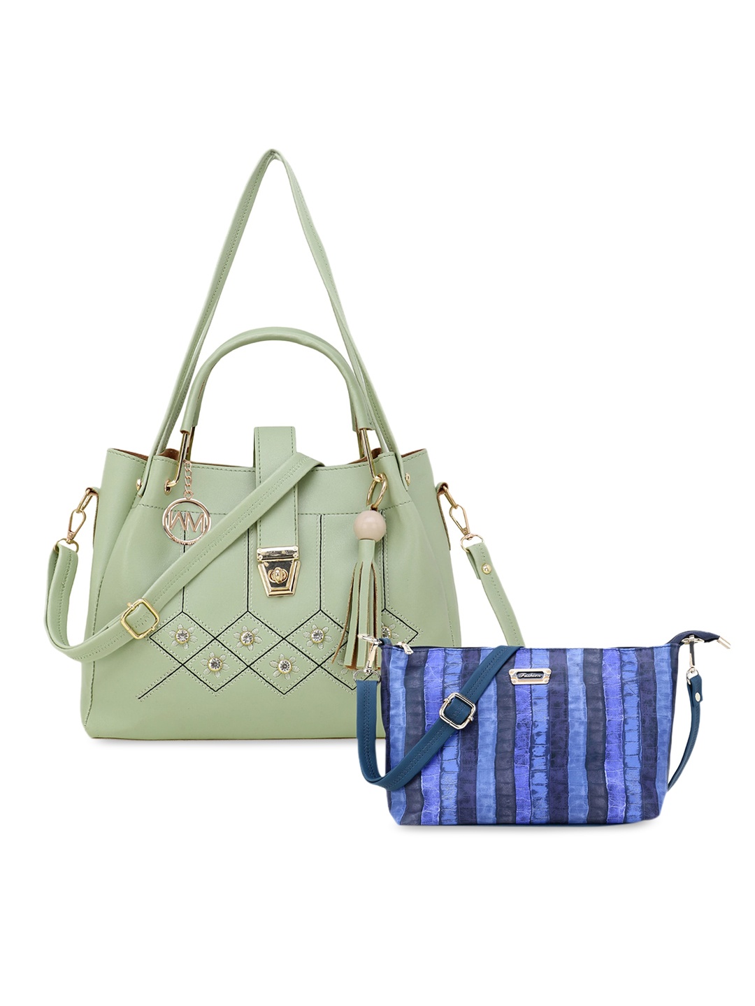 

WOMEN MARKS Combo of 2 Handbags, Green