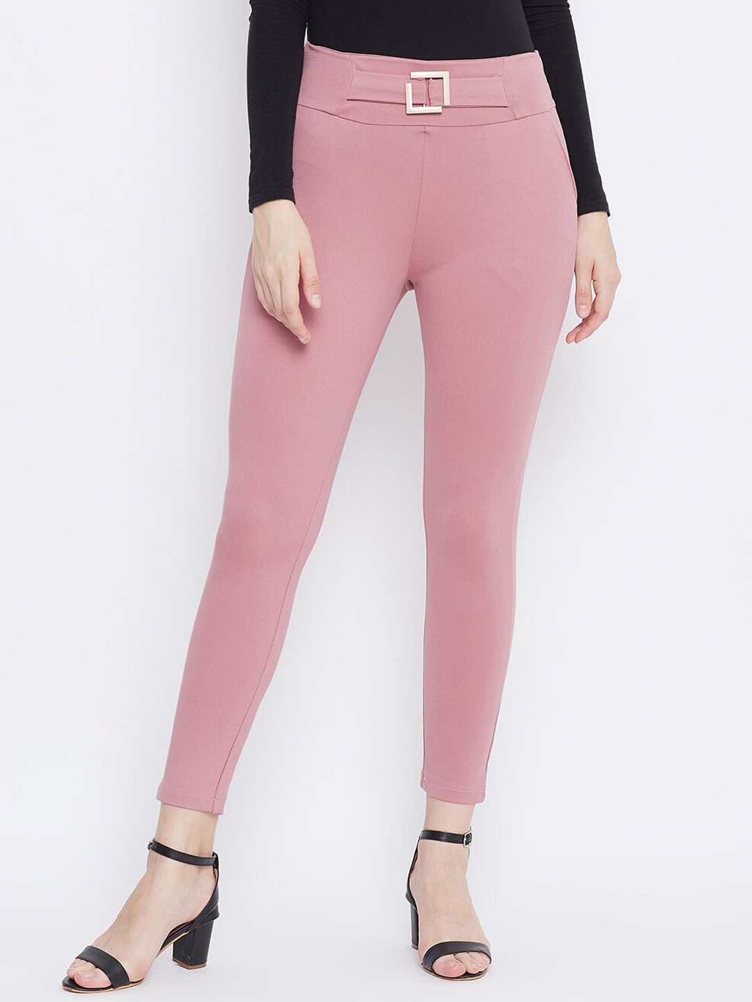 

Clora Creation Women Pink Solid Treggings