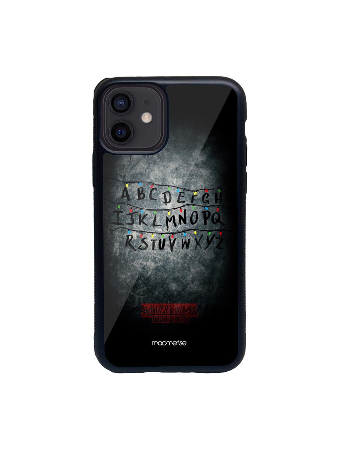 

macmerise Black & Grey I am Right Here Glass iPhone 12 Phone Case
