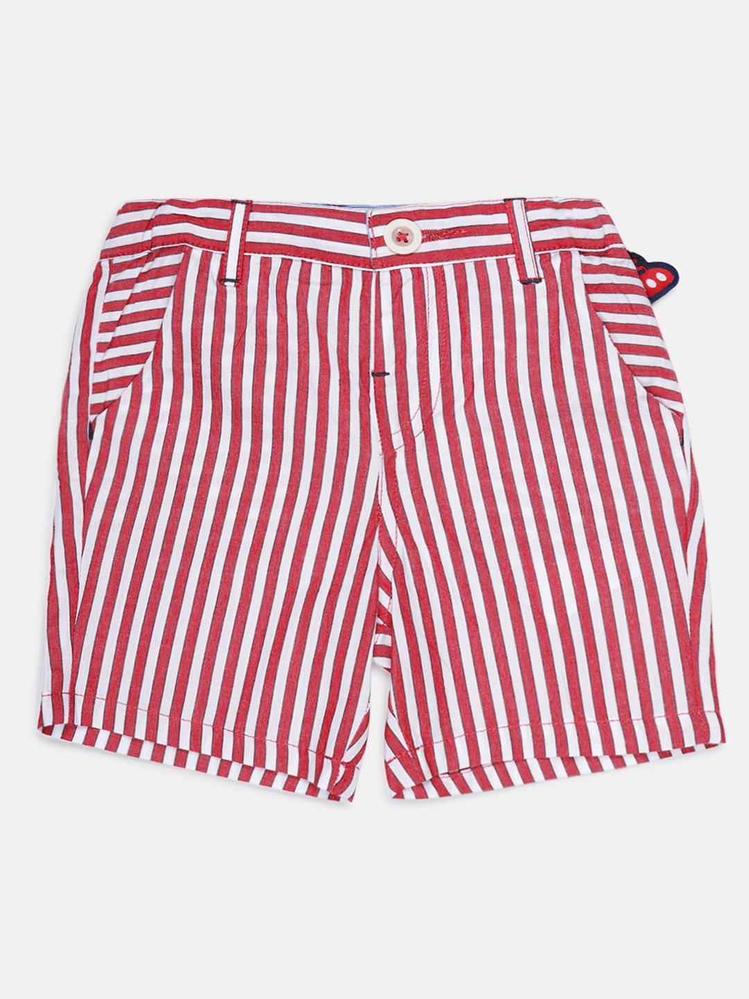 

Chicco Boys Red & White Striped Regular Fit Regular Shorts