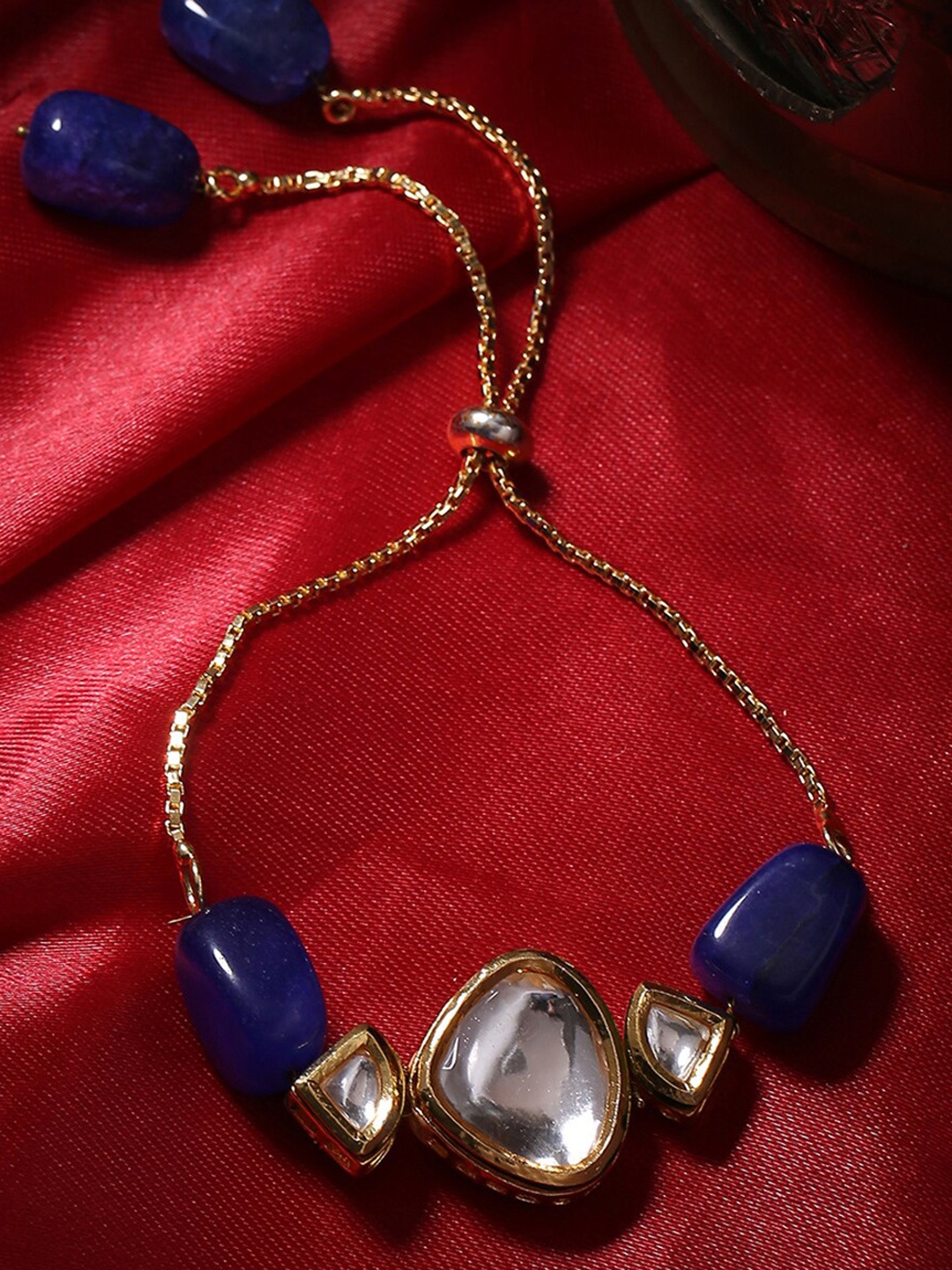 

Shoshaa Gold-Plated & Blue Handcrafted Link Bracelet