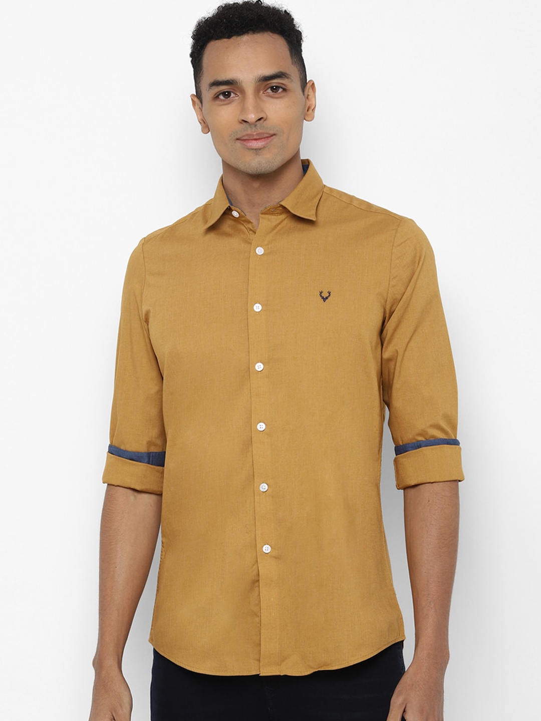 

Allen Solly Men Yellow Slim Fit Solid Casual Shirt