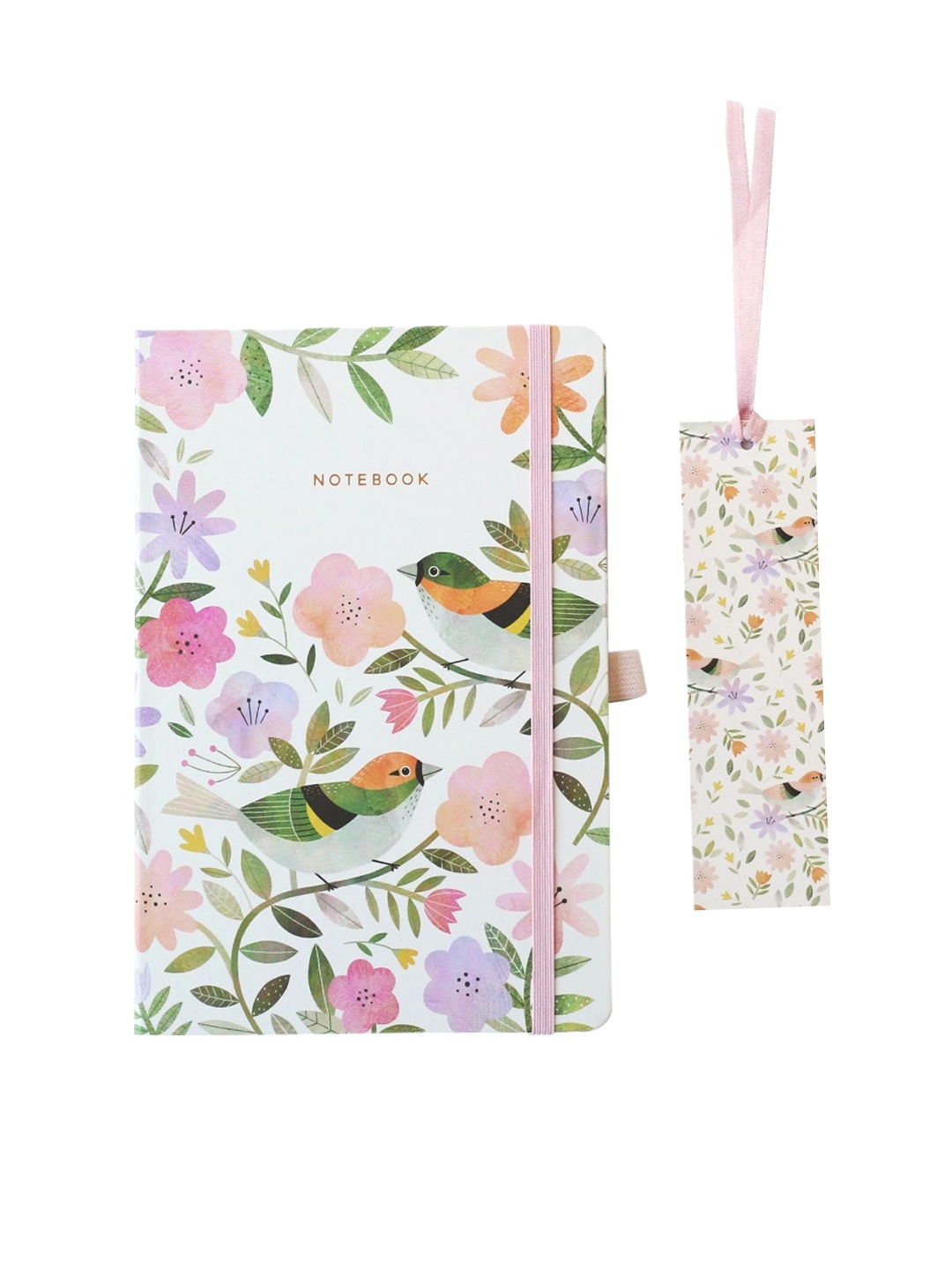 

happywagon Romantic Birds Hardcover Diary with Bookmark, Multi