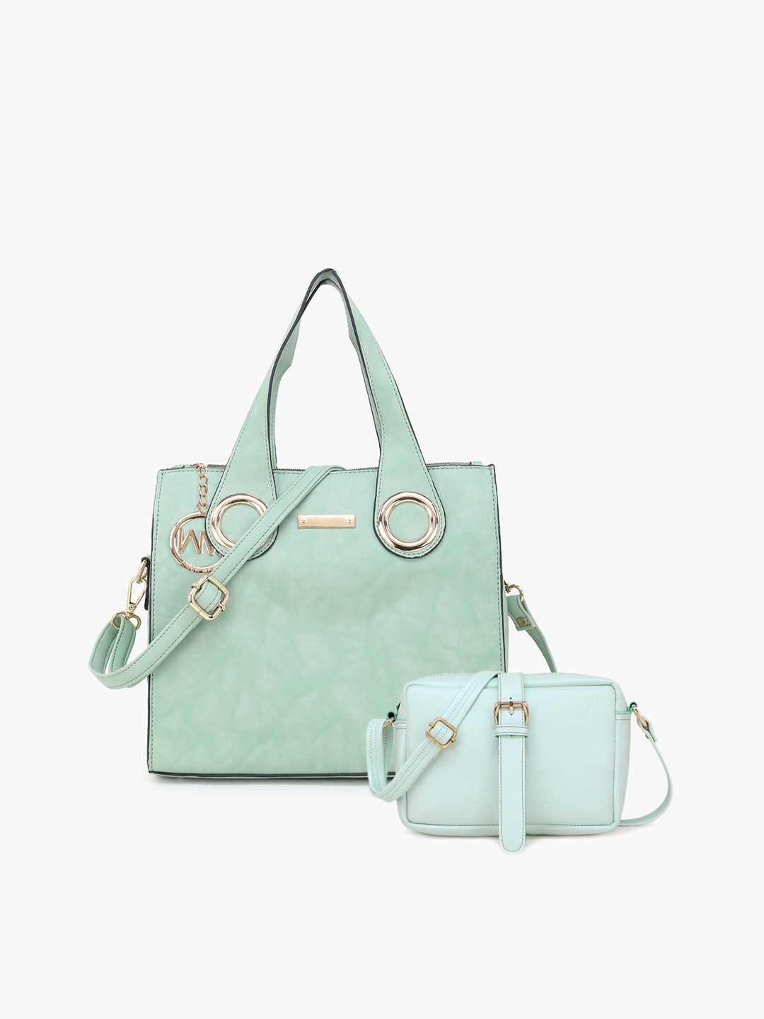 

WOMEN MARKS Green Solid Handheld Bag