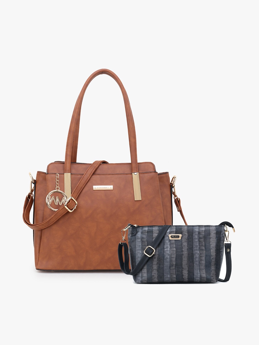 

WOMEN MARKS Combo of 2 Solid Handheld & Sling Bag, Tan