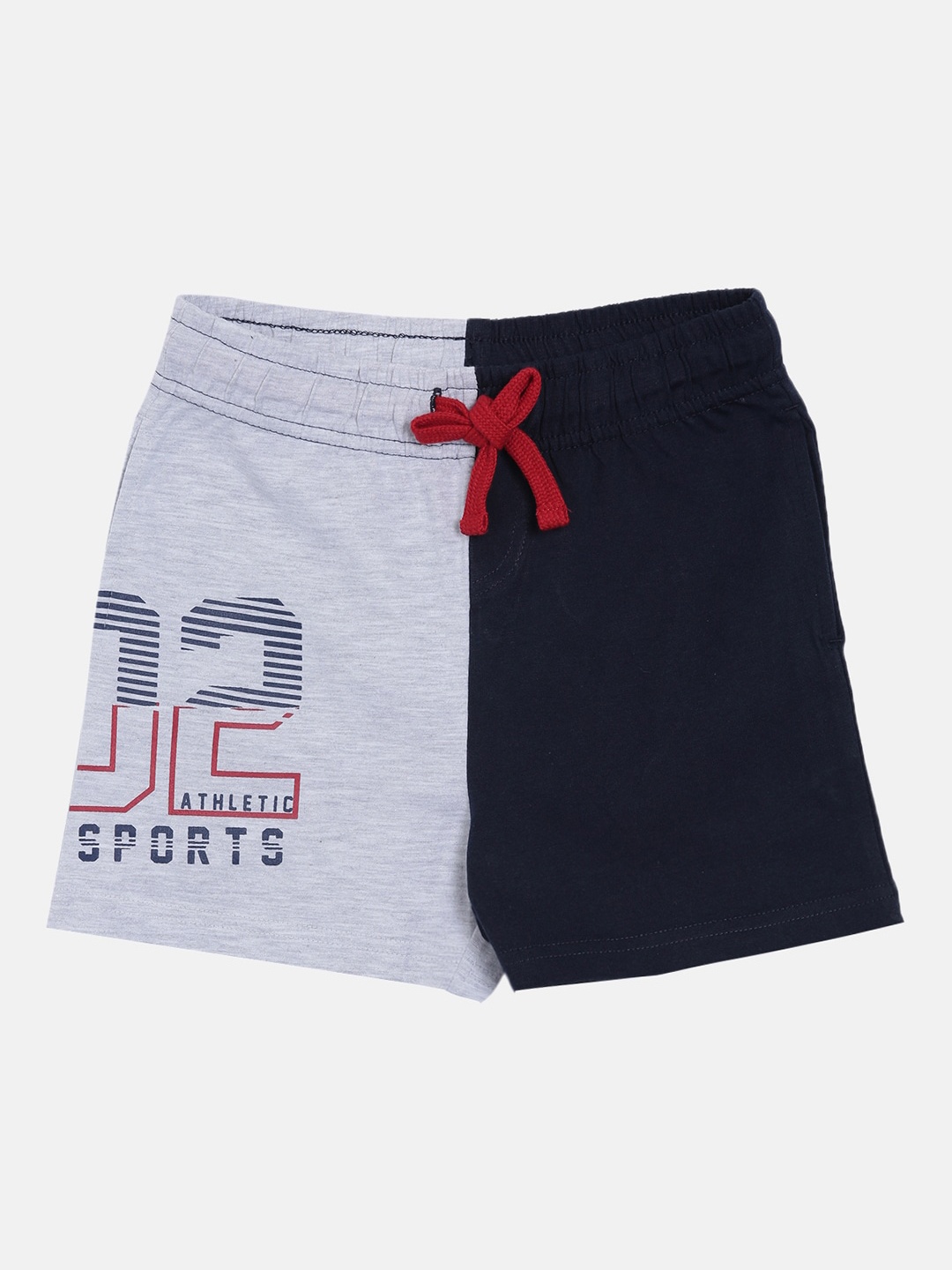 

3PIN Boys Navy Blue & Grey Colourblocked Regular Fit Regular Shorts