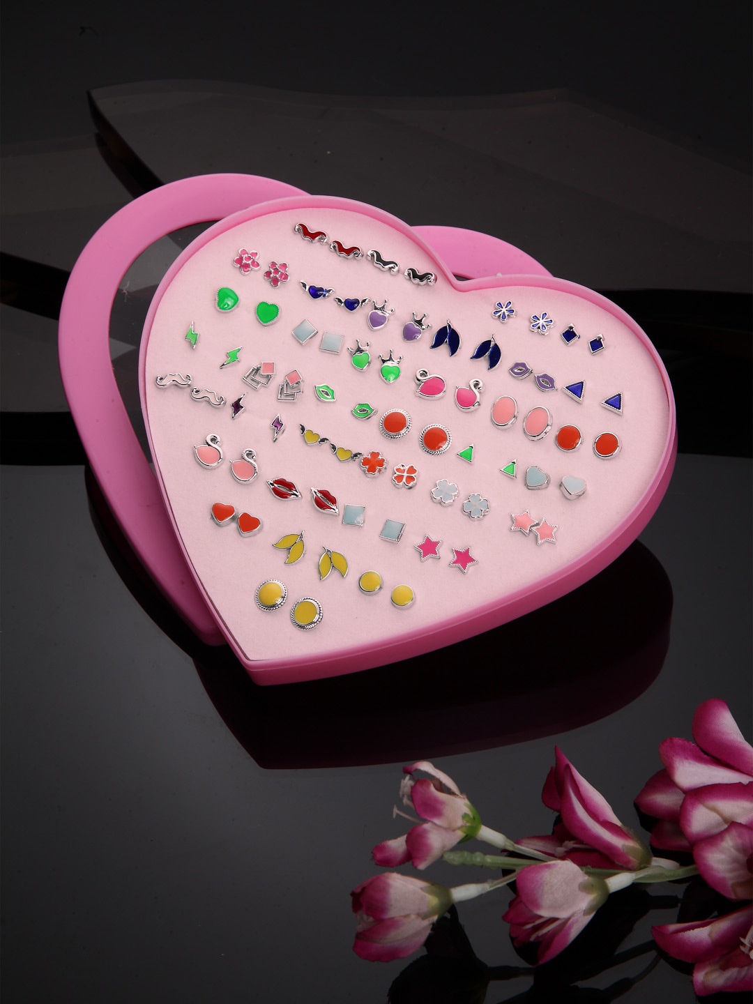 

Shining Diva Fashion Set Of 36 Contemporary Studs Earrings, Multi