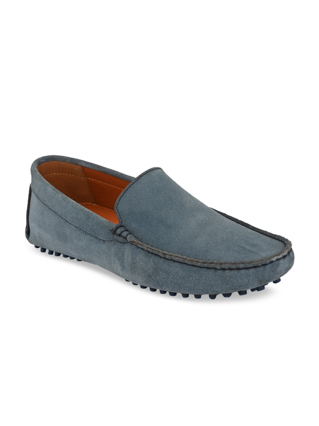 

SHENCES Men Blue Suede Loafers