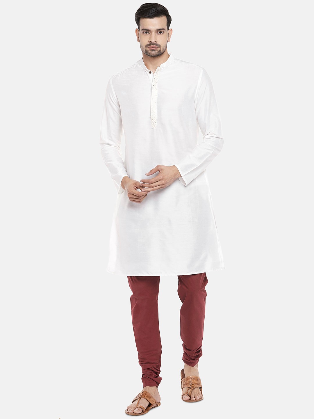 

indus route by Pantaloons Men White Kurta