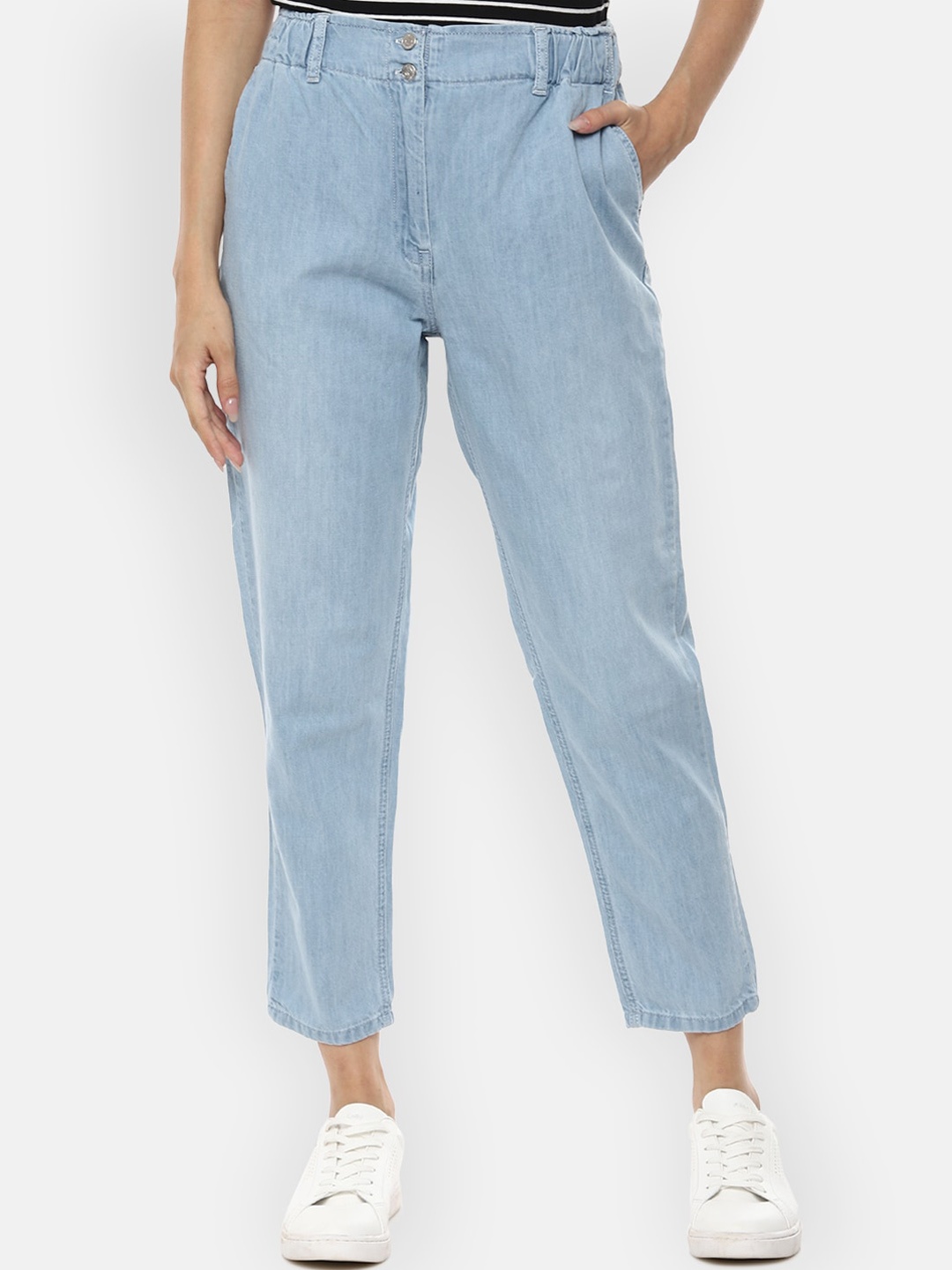 

Van Heusen Woman Women Blue Regular Fit Mid-Rise Low Distress Jeans