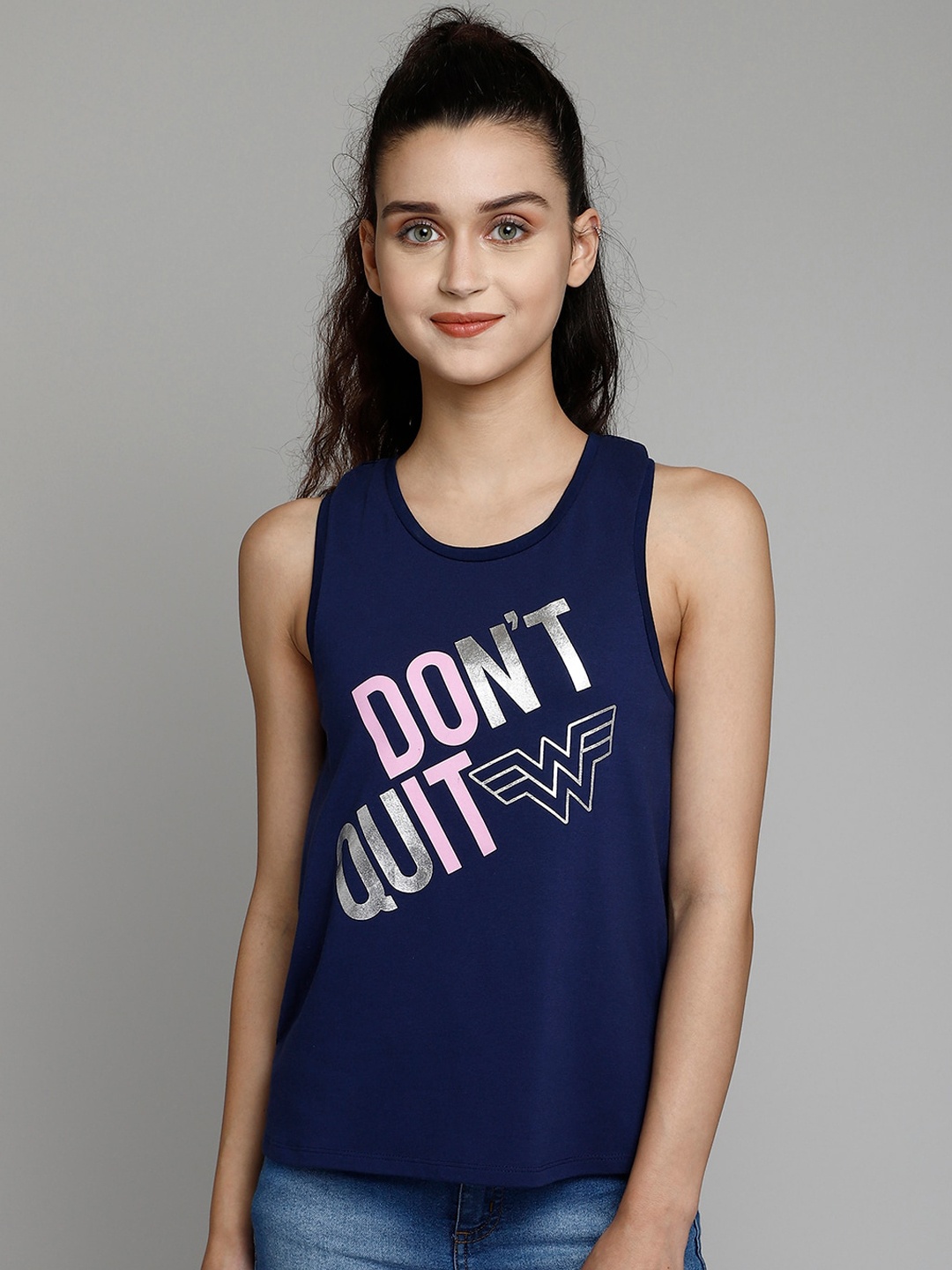 

Free Authority Wonder Woman Printed Tank Top, Navy blue