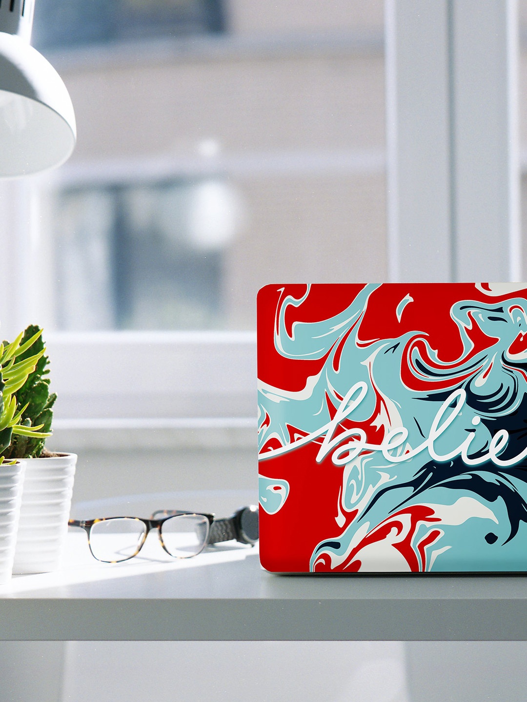 

happywagon Red & Blue Believe Laptop Skin