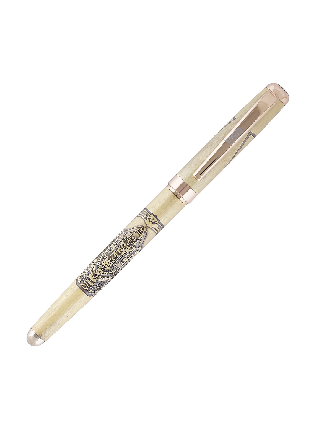 

VEA Beige & Black Tirupati Balaji Long Jotter Gift Ballpoint Pen