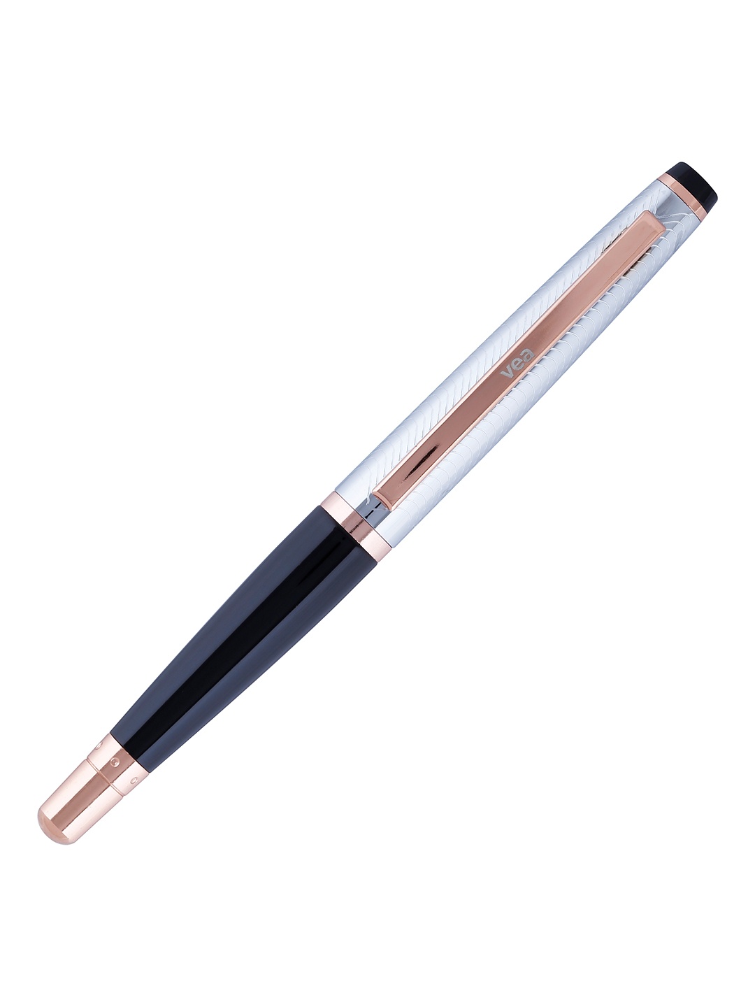 VEA Black & Silver-Toned Boss Cap Bright Half Rollerball Pen