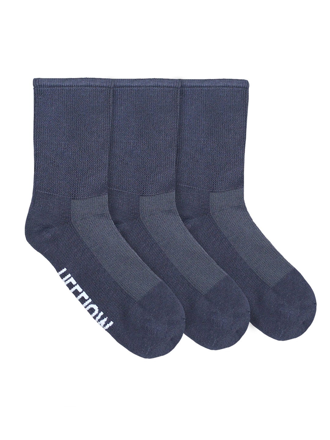 

Heelium Unisex Pack of 3 Grey Solid Calf-Length Socks