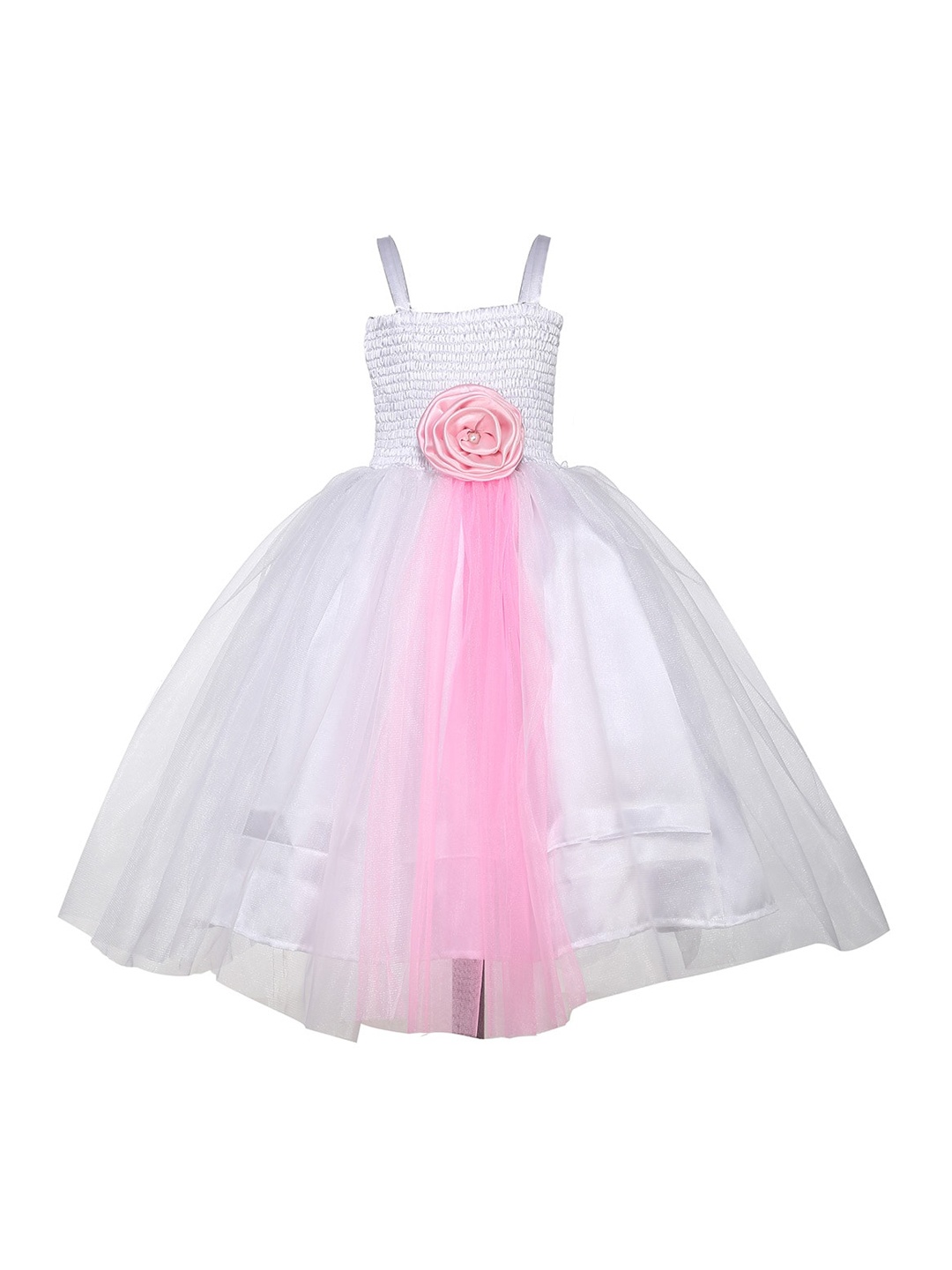 

Samsara Couture Girls White Solid Fit and Flare Dress