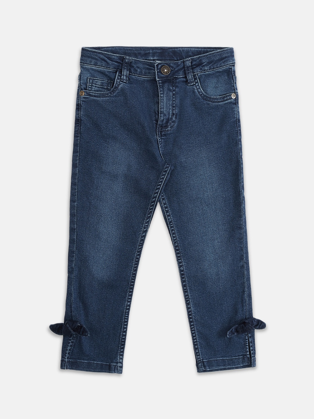 Pantaloons Junior Girls Dark Blue Regular Fit Jeans