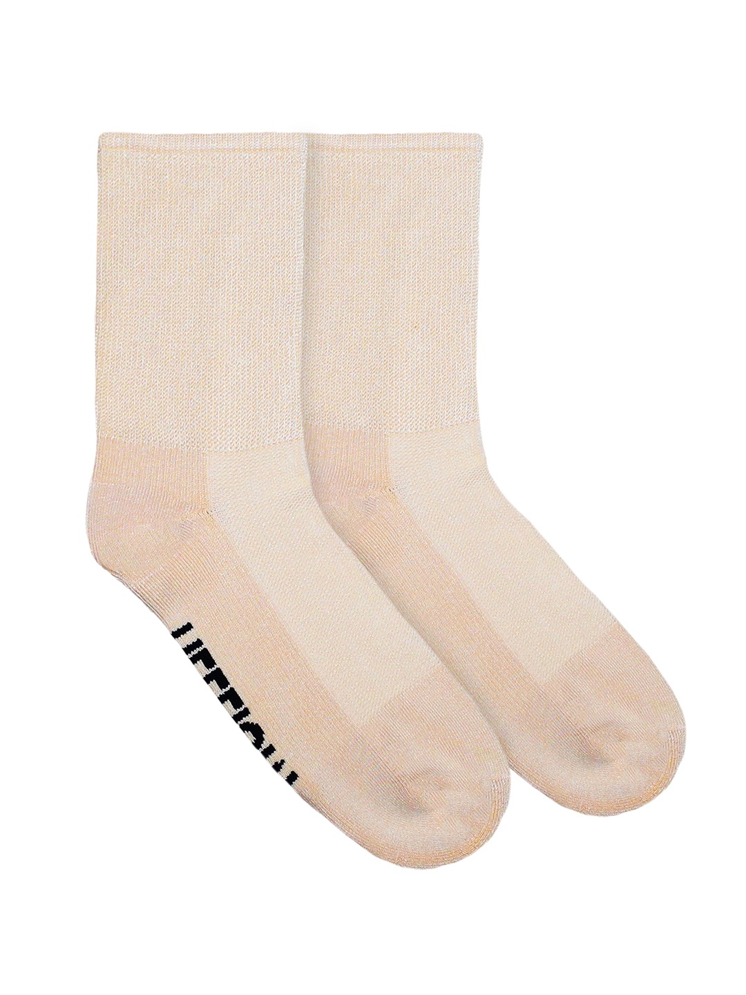 

Heelium Unisex Pack of 2 Beige Solid Bamboo Diabetic & Anti-Odour Calf-Length Socks