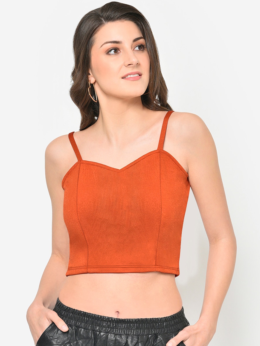 

Martini Orange Fitted Crop Top